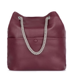 Y9810 claret, женская кожаная сумка "Chain strap" Barcelo Biagi