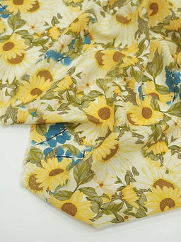 Штапель Премиум (Digital) Солнечный сад, ш.1.45м, вискоза-100%, 105гр/м.кв - Купава фото 18