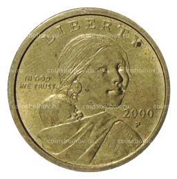 1 доллар 2000 года P США Сакагавея  Парящий Орел