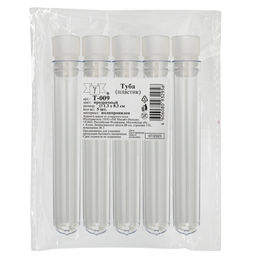 Gamma Туба T-009 пластик d 1.3 см x 8.3 см 5 шт прозрачная
