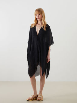 LC Waikiki Siyah _al Yaka Kad_n Kimono