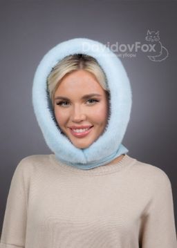 Платок Трикотаж Норка Голубая - Davidovfox фото 3