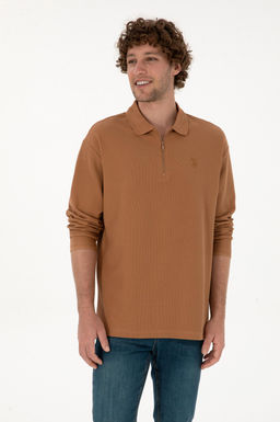 Erkek Kahverengi Sweatshirt Sepette S_rpriz _ndirim