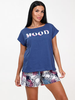 524 ПИЖАМА ЖЕНСКАЯ (шорты) (Розовый/синий) - А-дина фото 3