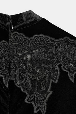 VELVET LACE DRESS - Zara фото 5