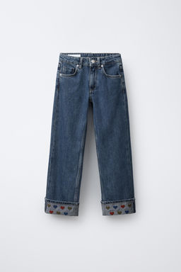 STRAIGHT JEANS WITH HEARTS