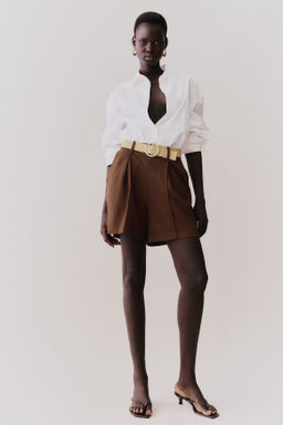 Pantal?n corto en piqu? con cintur?n - H&m фото 3