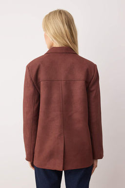 Kahverengi*001 Rahat Kal?p Dokuma Suet Blazer Ceket TWOAW26BC00001