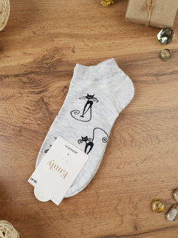 Носки р. 35-40 Кошка короткие / L804 /уп 10/1200/ ОДНА ПАРА/ МАРКА