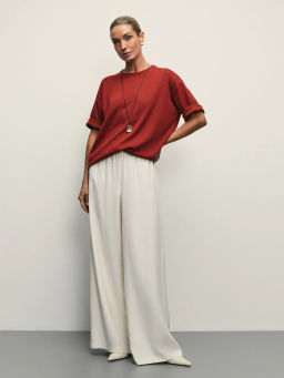 Вязаная футболка свободного кроя / Zarina  фото 2