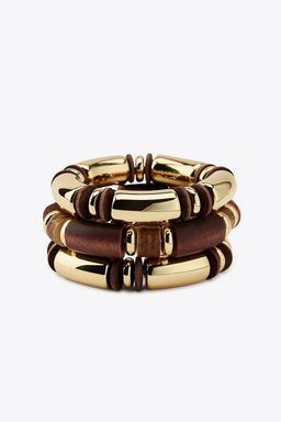 PACK OF 3 ELASTICATED WOODEN BRACELETS - Zara фото 4
