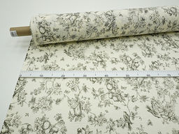 Муслин двухслойный с эф.жатости Садовая трель цв.кремовый/черный, ш.1.4м, хлопок-100%, 115гр/м.кв - Купава фото 5