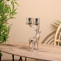 Подсвечник на 2 свечи «Олень», 15×18×31 см, алюминий