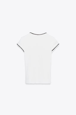 T-SHIRT WITH METALLIC THREAD TRIM - Zara фото 13