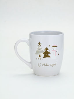 Кружка чайная новогодняя «С новым годом!», белая, 690 мл