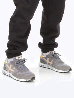 03-A1037-3 GRAY Кроссовки мужские (натуральная замша, текстиль) - No name фото 2