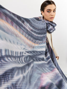 Большой, мягкий, тонкий и очень нежный двусторонний палантин с рисунком - Tantino фото 6