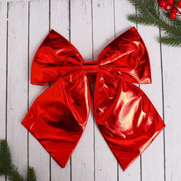 Ёлочная игрушка Зимнее волшебство. Бант пластик, 2426 см, красный