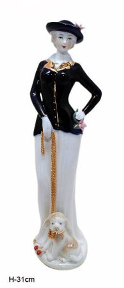Статуэтка Дама с собачкой 31 см / 0839 /уп 24/