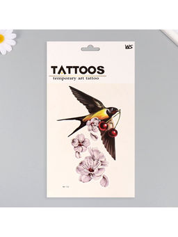 Цена за 2 шт. Переводная тату на тело цветная Ласточка, 26.1?14.6 см