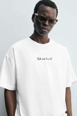 EMBROIDERED SLOGAN T-SHIRT - Zara фото 5