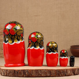 Матрёшка дерево «Галина», хохлома, 5-кукольная, 19 см