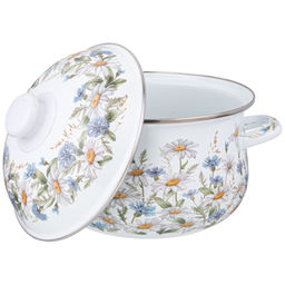 КАСТРЮЛЯ AGNESS ЭМАЛИРОВАННАЯ С ЭМАЛ.КРЫШКОЙ СЕРИЯ SENTIMENT, 2.0 Л, 18*11 СМ  фото 3