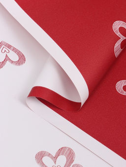 Цена за 20 шт. Пленка флористическая для цветов, «Двойные сердца», красная, 57×57 см