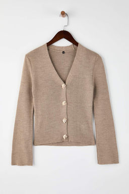 Ekru Dugme Detayl? Renk Bloklu Triko H?rka TWOAW26HI00144 - Trendyolmilla фото 11