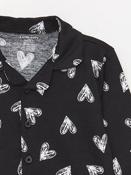 Polo Yaka Uzun Kollu Bask?l? K?z Bebek Pijama Tak?m? - Waikiki фото 3