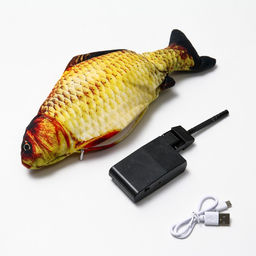 Игрушка для кошек Карась с двигающимся хвостом и с USB-зарядкой, 28 см - Пижон фото 2