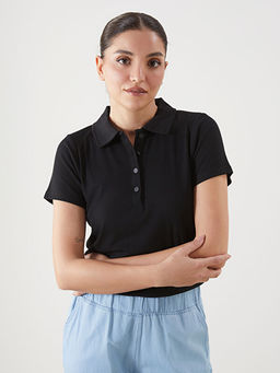 Polo Yaka Dokulu Kad?n Ti??rt