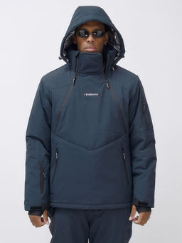 Горнолыжный костюм анорак мужской зимний темно-серого цвета 389TC - Leifensh фото 12