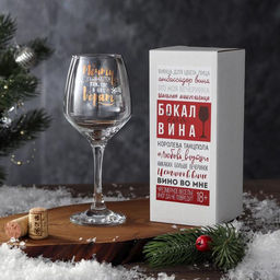 Бокал для вина новогодний Мечты сбываются, 350 мл