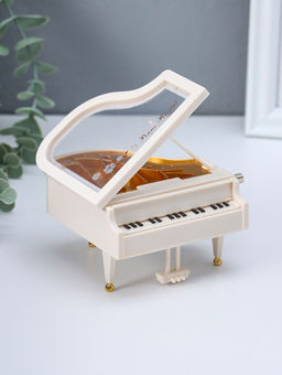 Шкатулка музыкальная механическая «Пианино», белая, 9×10.5×6.2 см
