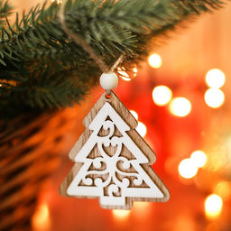 Цена за 2 шт. Елочная игрушка Ель с узорами