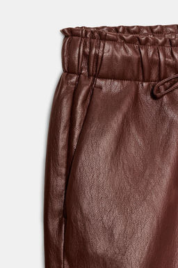 FAUX LEATHER TROUSERS WITH ELASTIC WAIST - Zara фото 16