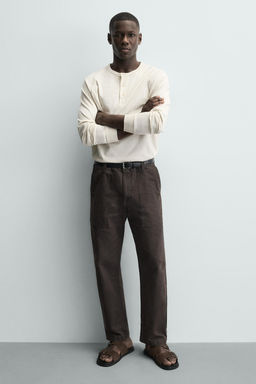 SANDALIA PIEL DOBLE TIRA / Marr?n - Zara фото 2