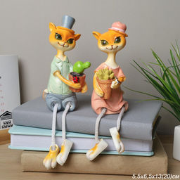 Цена за 2 шт. Фигурка Кошка висячие ножки 2 штуки набор 22 см / 9466 /уп 48/