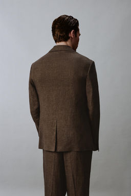BLAZER TRAJE 100% LINO / Marr?n oscuro - Zara фото 3