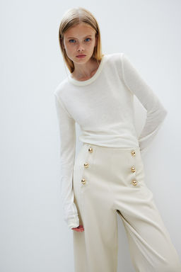 Pantalon de sarga con botonadura frontal - H&m фото 2