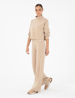 Bej Flare Fit Fermuar Detayl_ E_ofman Alt_