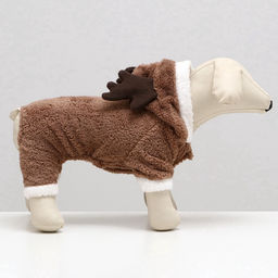 Новогодний костюм для животных Олень, S (ДС 20, ОГ 32 см), коричневый - Simaland фото 4