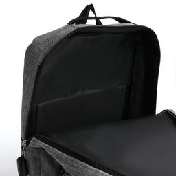 Рюкзак 29,5*12*43, отд на молнии, 2 н/к, 2 б/к, USB, черный/серый - Simaland фото 5