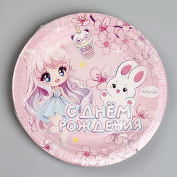 Цена за 10 шт. Тарелка бумажная Аниме, 18 см - Страна карнавалия фото 5