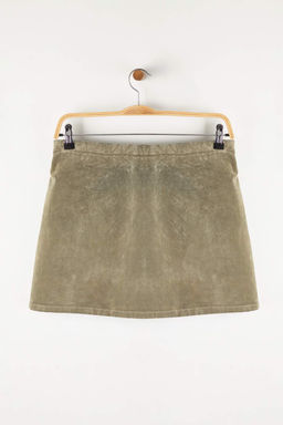 Bej Suet Gorunumlu Denim Sort Etek TWOAW26SR00040 - Trendyolmilla фото 3