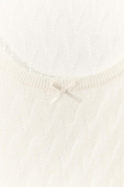 CHUNKY KNIT T-SHIRT WITH SATIN BOW - Zara фото 6