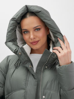 Пальто зимнее Visdeer 7747Kh женское утепленное 220 г/м² хаки фото 11