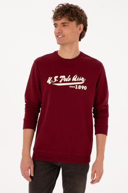 Erkek Bisiklet Yaka Regular Fit Bordo Sweatshirt - U.s. polo assn фото 3