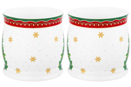 Набор 2 кружек 300 мл 11,5*8,5*8,5 см Новогодняя елка красный узор, NEW BONE CHINA - Elan gallery фото 9